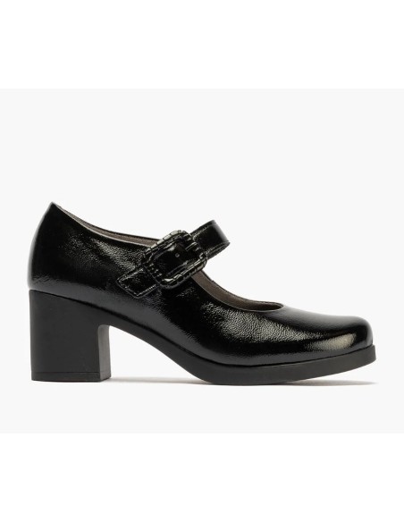 PITILLOS SALON DE TACON MEDIO CON HEBILLA EN PIEL M. 30000