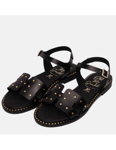 SANDALIA PLANA CON HEBILLA Y EN PIEL M. 5577