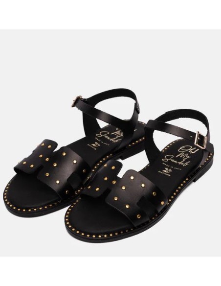 SANDALIA PLANA CON HEBILLA Y EN PIEL M. 5577