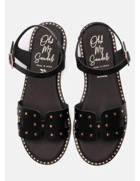 SANDALIA PLANA CON HEBILLA Y EN PIEL M. 5577