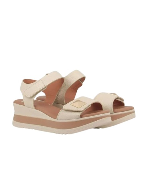 SANDALS SANDALIA CUÑA MEDIA EN PIEL CON VELCRO M. 5763