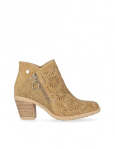 CHIKA10 BOTIN TACON MEDIO TROQUELADO CON CREMALLERA M. TONIA