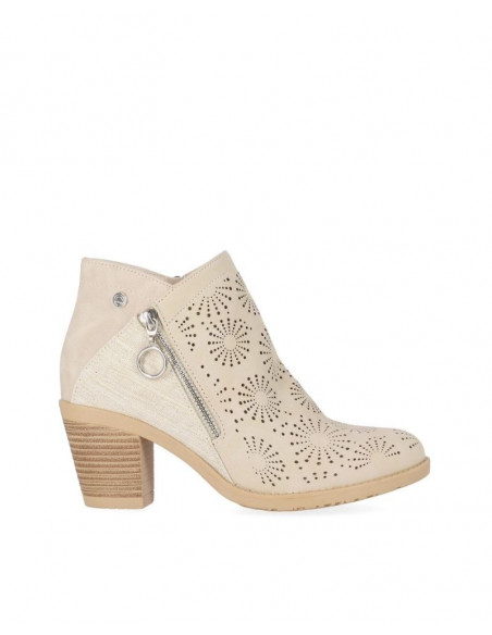 CHIKA10 BOTIN TACON MEDIO TROQUELADO CON CREMALLERA M. TONIA