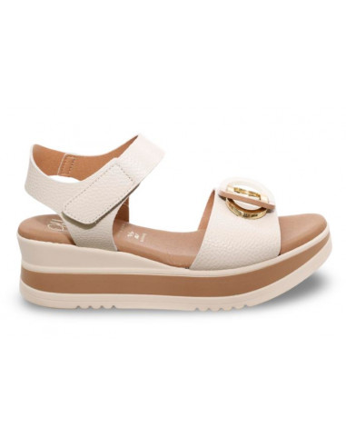 SANDALS SANDALIA CUÑA MEDIA EN PIEL CON VELCRO M. 5972